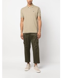 beige besticktes Polohemd von Lacoste