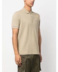 beige besticktes Polohemd von Lacoste