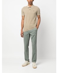 beige besticktes Polohemd von BOSS