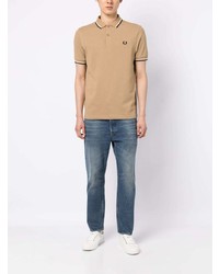 beige besticktes Polohemd von Fred Perry