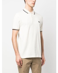 beige besticktes Polohemd von Fred Perry