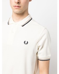 beige besticktes Polohemd von Fred Perry