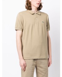 beige besticktes Polohemd von Lacoste