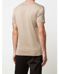 beige besticktes T-Shirt mit einem Rundhalsausschnitt von Versace