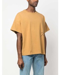 beige besticktes T-Shirt mit einem Rundhalsausschnitt von Rhude