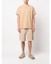 beige besticktes T-Shirt mit einem Rundhalsausschnitt von Carhartt WIP