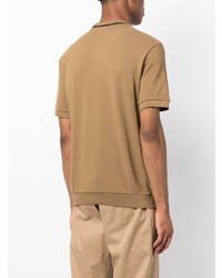 beige besticktes T-Shirt mit einem Rundhalsausschnitt von Fred Perry