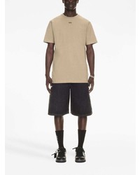 beige besticktes T-Shirt mit einem Rundhalsausschnitt von Off-White