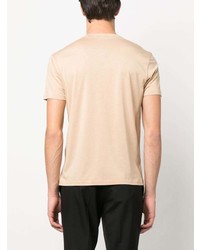 beige besticktes T-Shirt mit einem Rundhalsausschnitt von Tom Ford