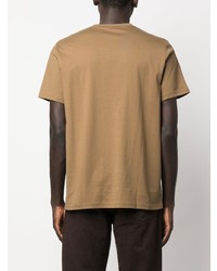 beige besticktes T-Shirt mit einem Rundhalsausschnitt von Fred Perry