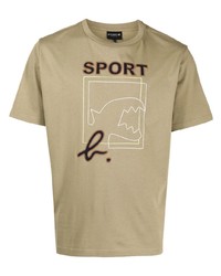 beige besticktes T-Shirt mit einem Rundhalsausschnitt von SPORT b. by agnès b.