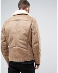 beige Bikerjacke von Asos