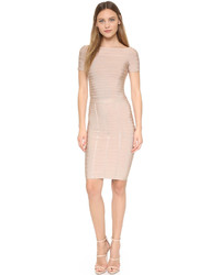 beige Bleistiftrock von Herve Leger