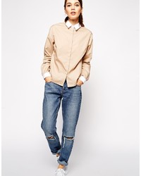 beige Businesshemd von Asos