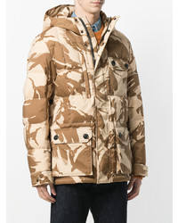 beige Camouflage Daunenjacke von Woolrich