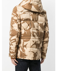 beige Camouflage Daunenjacke von Woolrich