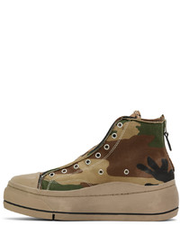 beige Camouflage hohe Sneakers von R13