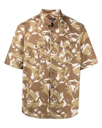 beige Camouflage Kurzarmhemd von A.P.C.