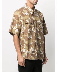 beige Camouflage Kurzarmhemd von A.P.C.