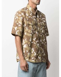 beige Camouflage Kurzarmhemd von A.P.C.