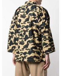 beige Camouflage Langarmhemd von A Bathing Ape