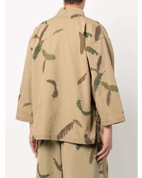 beige Camouflage Langarmhemd von KAPITAL
