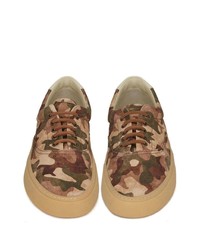 beige Camouflage niedrige Sneakers von Saint Laurent