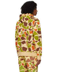 beige Camouflage Pullover mit einem Kapuze von Billionaire Boys Club