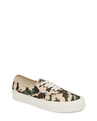 beige Camouflage Segeltuch niedrige Sneakers