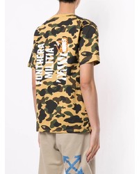 beige Camouflage T-Shirt mit einem Rundhalsausschnitt von A Bathing Ape