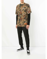 beige Camouflage T-Shirt mit einem Rundhalsausschnitt von Heron Preston