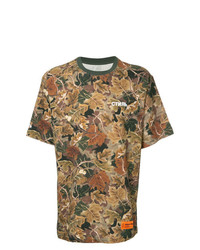 beige Camouflage T-Shirt mit einem Rundhalsausschnitt von Heron Preston