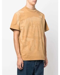 beige Camouflage T-Shirt mit einem Rundhalsausschnitt von Aries