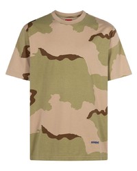 beige Camouflage T-Shirt mit einem Rundhalsausschnitt von Supreme