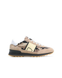 beige Camouflage Wildleder niedrige Sneakers