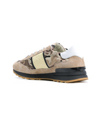 beige Camouflage Wildleder niedrige Sneakers von Philippe Model