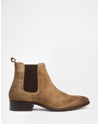 beige Chelsea Boots aus Leder von Base London