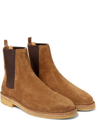 beige Chelsea Boots aus Wildleder von Saint Laurent