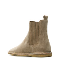 beige Chelsea Boots aus Wildleder von Saint Laurent