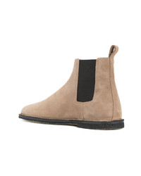 beige Chelsea Boots aus Wildleder von Saint Laurent