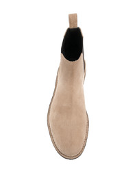 beige Chelsea Boots aus Wildleder von Saint Laurent