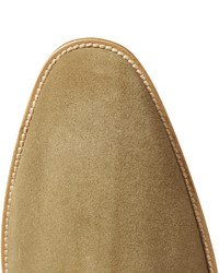 beige Chelsea Boots aus Wildleder von Saint Laurent