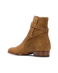 beige Chelsea Boots aus Wildleder von Saint Laurent