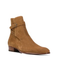 beige Chelsea Boots aus Wildleder von Saint Laurent