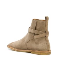 beige Chelsea Boots aus Wildleder von Saint Laurent