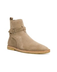 beige Chelsea Boots aus Wildleder von Saint Laurent