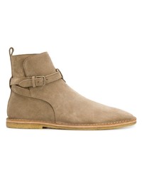 beige Chelsea Boots aus Wildleder von Saint Laurent