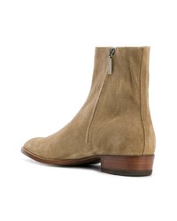 beige Chelsea Boots aus Wildleder von Saint Laurent