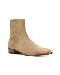 beige Chelsea Boots aus Wildleder von Saint Laurent