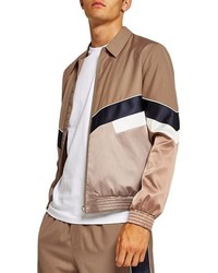 beige Bomberjacke mit Chevron-Muster